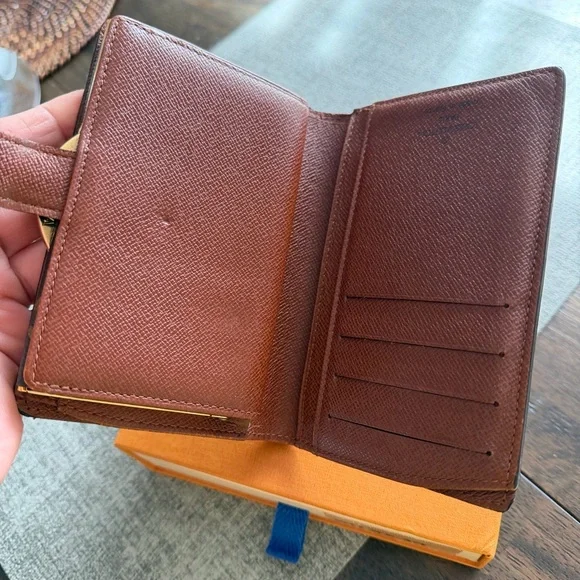 Louis Vuitton Monogram Canvas Snap Card Holder in Brown & Gold - Picture 5 of 15